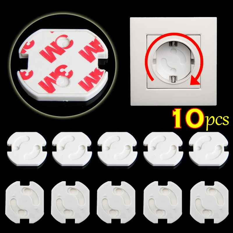 European Standard Baby Anti-electric Shock Socket Cover 10/1pcs Child Safety Rotating Socket Protection Cover Power Plug socket covers