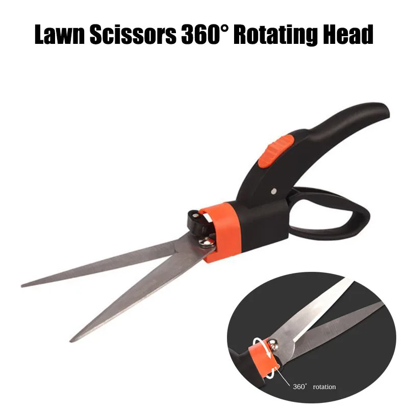 

T50 Multifunctional Gardening Mowers Scissors Tip 360 Rotation Garden Grass Trimming Shears Handheld Lawn Pruning Hedge