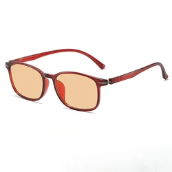 Ultralight Trendy Blue Light Blocking Glasses with Purple Lenses - Stylish Outdoor and Computer Protection (Red - tea)