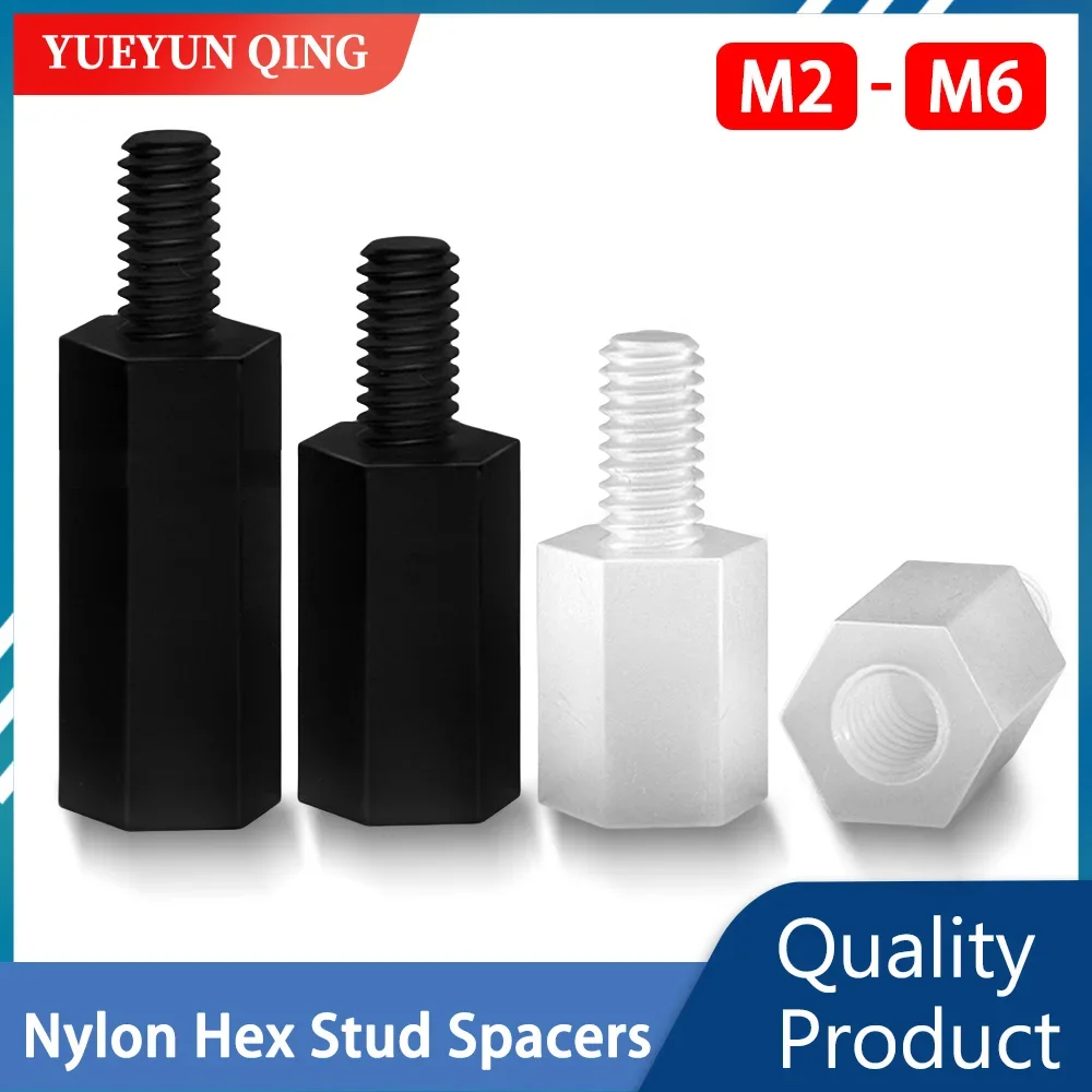 Nylon Hex Standoff Spacer Set - Black & White Assorted Sizes