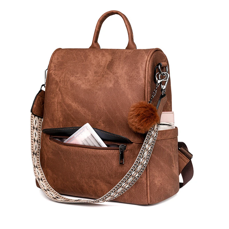 Women Backpack Purse PU Leather Anti-theft Casual Shoulder Bag Fashion Ladies Satchel Bags 3