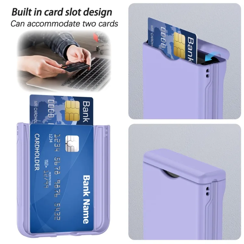 Shockproof Plastic Phone Case with Card Holder and Full Hinge Protection