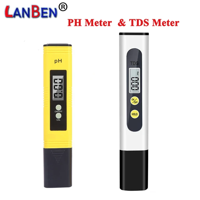 Testeur d'eau numérique TDS, 2 pièces, PH numérique 0.0-14.0, testeur  0-9990ppm TDS & EC LCD, pureté de l'eau PPM, filtre d'aquarium - AliExpress