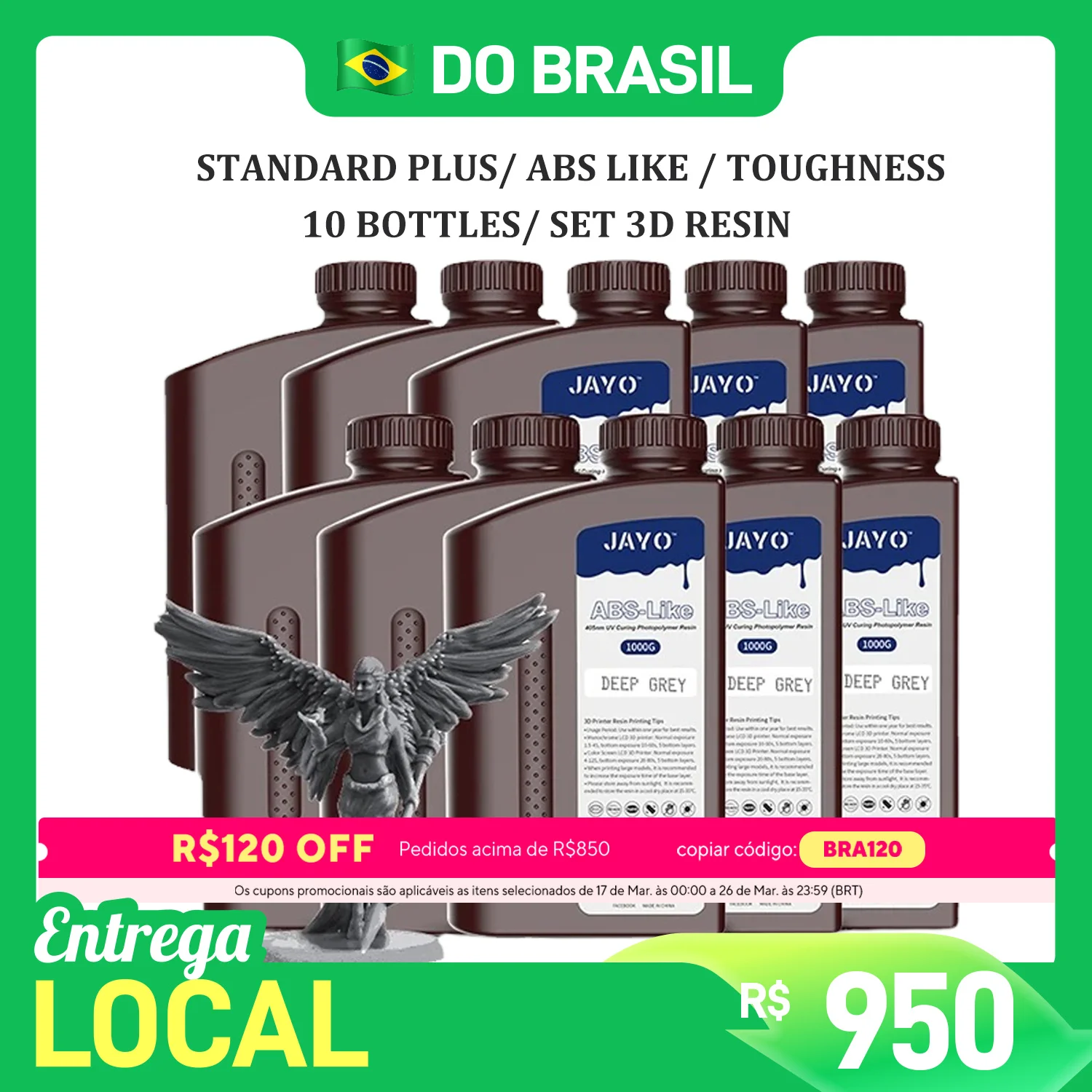 Resina Sunlu Resina 3D JAYO ABS-Like - Lavabile In Acqua, 3KG, Grigio Jayo Abs Resin - Foto 5