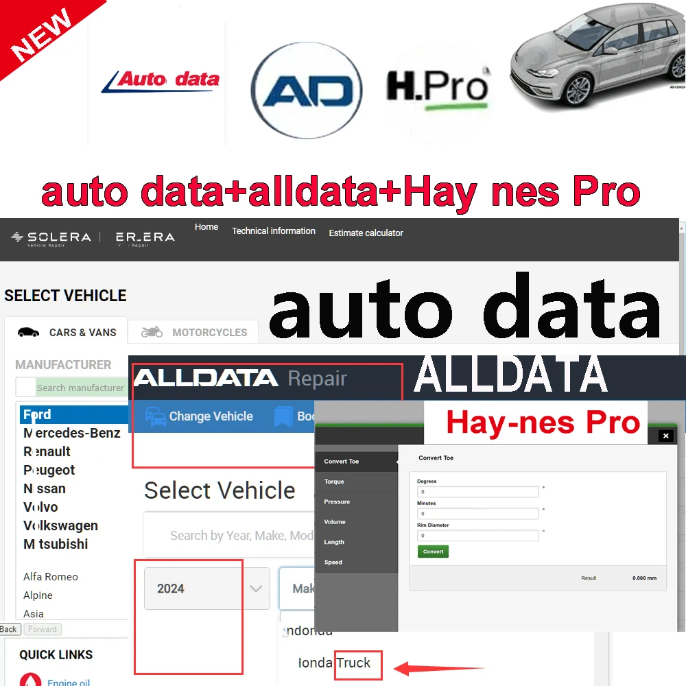 

2024 Alldata Auto Data Hay-nes Pro Online Account Wiring Diagram and Unlimited Laptop Car Trucks ECU Repair Software All Data