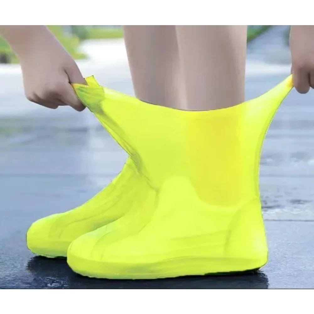 Silicone WaterProof Shoe Covers Lip-resistant Rubber Rain Boot Rain Gear Overshoes Accessories for Outdoor Rainy Day 1 Pair