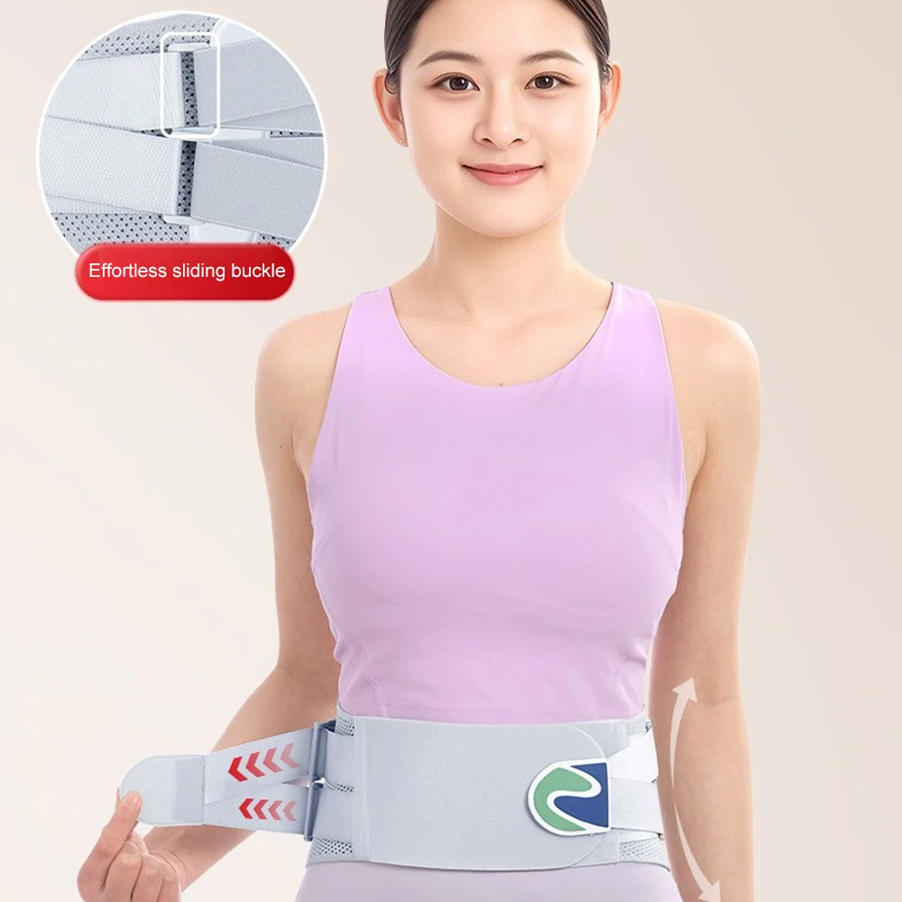 허리 통증 완화를 위한 1개입 허리 보호대 - 4개의 지지대, 조절 가능한 스트랩 및 통기성 3D 니트 소재가 있는 요추 지지 벨트