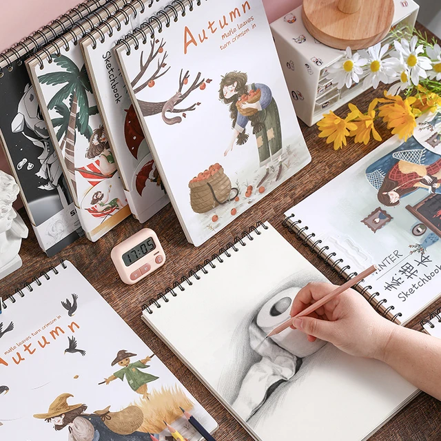 Hardcover Sketchbook Painting Cute DIY Drawing Marker Paper Sketching Pad  Students - AliExpress