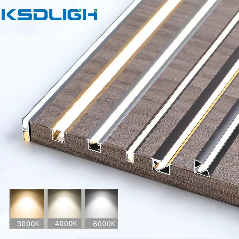 Black Led Built-in Profile Aluminum Linear Lighting For Panel