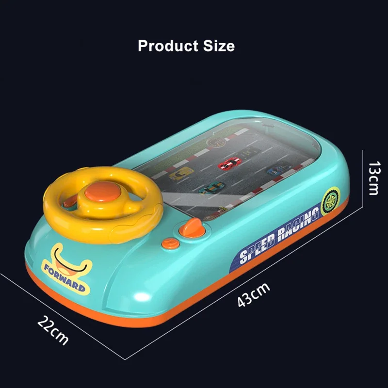 Children steering wheel driving simulation toys electric tabletop game consoles dodging racing Adventure Game Machine for kid 6