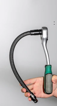Flexible Socket Ratchet Wrench Extension Bar Auto Repair Tool 1/2Inch Driver Flexible Socket Extension Bar Wrench Extension Rod 1