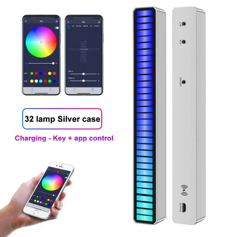 Wireless APP Pickup Lamp LED Light Bar Ambient RGB Sound Control App Control Pickup Voice Activated Rhythm Lights Home Decor star wars night light