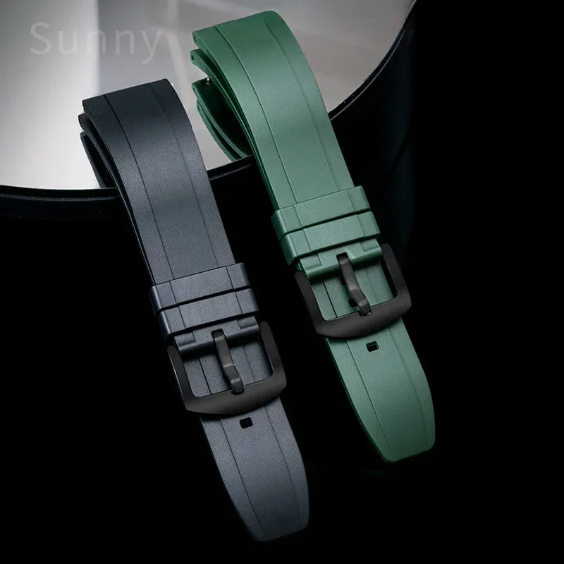Cinturino Per Orologio In Silicone Antipolvere Per Huawei Gt2 Longines Omega Seiko Rolex Green Black Water Ghost Watchband Accessori 20 22Mm