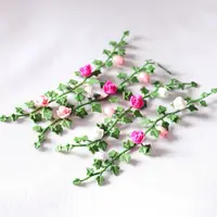 20Pcs Dollhouse Simulation Decoration 1/12 Rattan Artificial Flower Wall Hanging Ring Hanato Vine DIY Accessorie Cake Model Gift 1