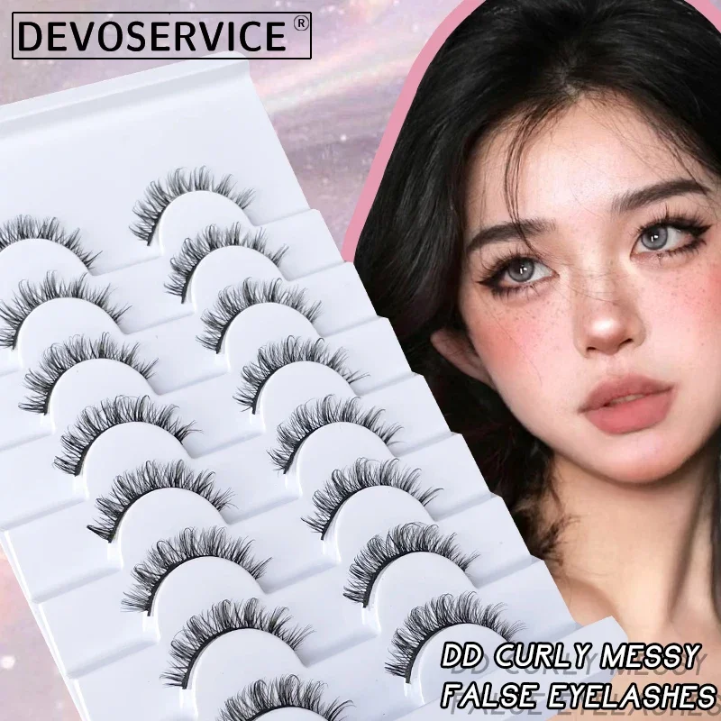 

DEVOSERVICE 8 Pairs 3D Natural False Eyelashes Fluffy Manga Lashes Wispy Fairy Little Devil Eyelash Extension Makeup Wholesale