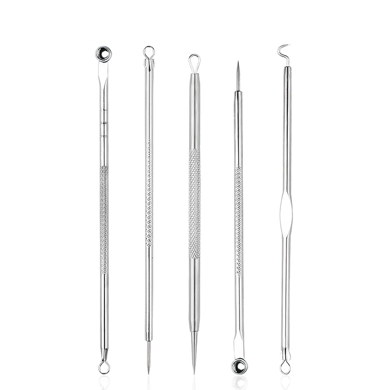 5/4/3 Pcs Stainless Steel Blackhead Remover Tool Kit Face Massage Whitehead Pimple Spot Comedone Acne Extractor Face Massager,face massager