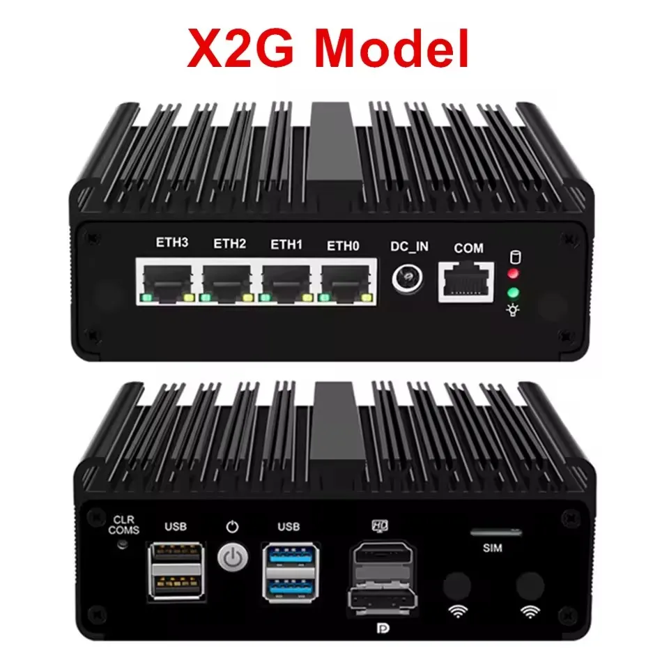 Mini PC Topton pfSense Firewall Soft Router J6412 N150 N100 4x i226-V 2.5G LAN NVMe Barebone Fanless HDMI2.0 DP AES-NI OPNsense