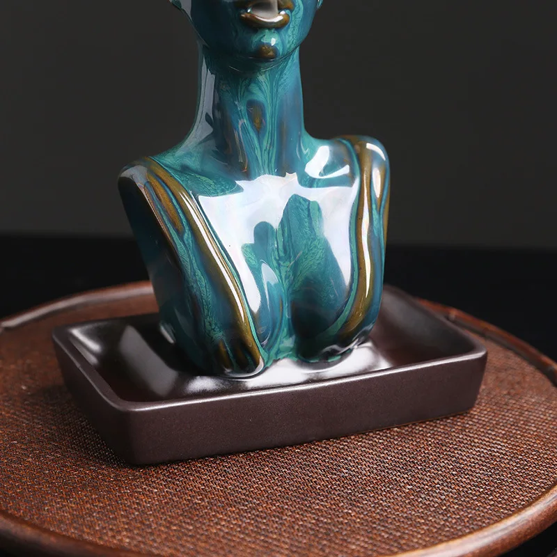 Bruciatore Di Incenso A Riflusso In Ceramica – Cascata Di Fumo Per Aromaterapia – Include 10 Coni – Decorazione Per Yoga E Meditazione - 3