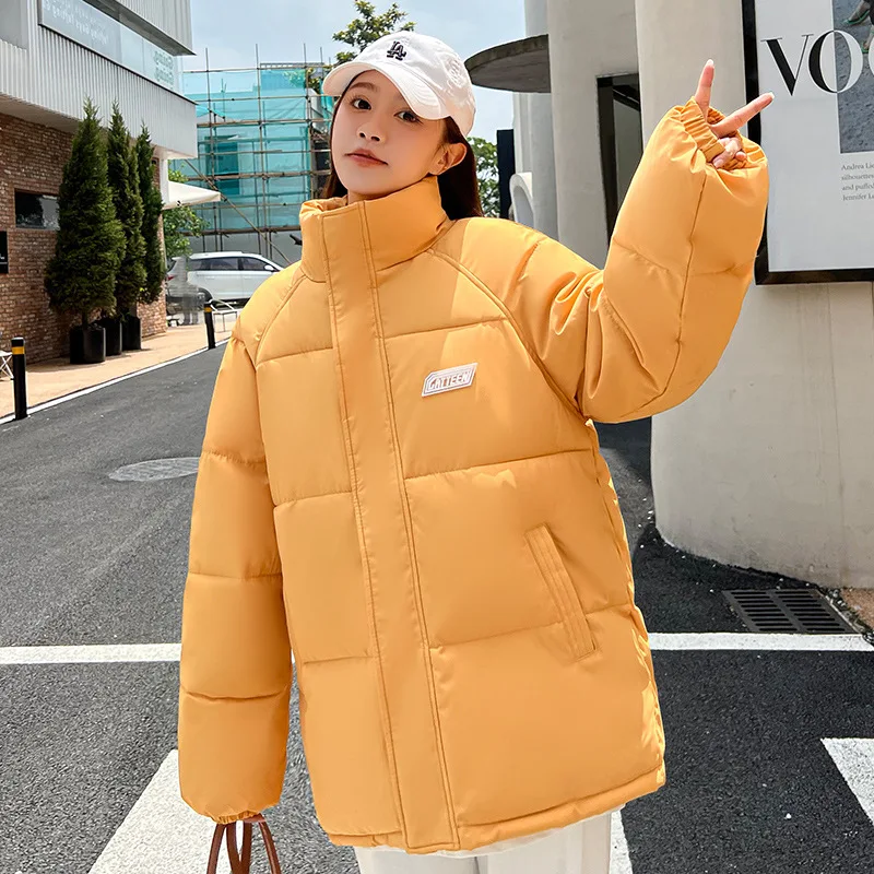 Winter Standing Collar Student Cotton Jacket Women's New Bread Jacket Short Loose Fitting Cotton Jacket Ins Hong Kong Style Warm