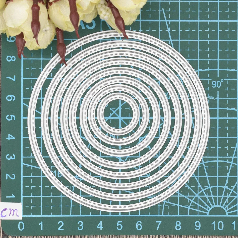 metal cutting dies 1PC circle frame metal cutting dies set stencil for DIY scrapbooking photo album gift card making paper craft