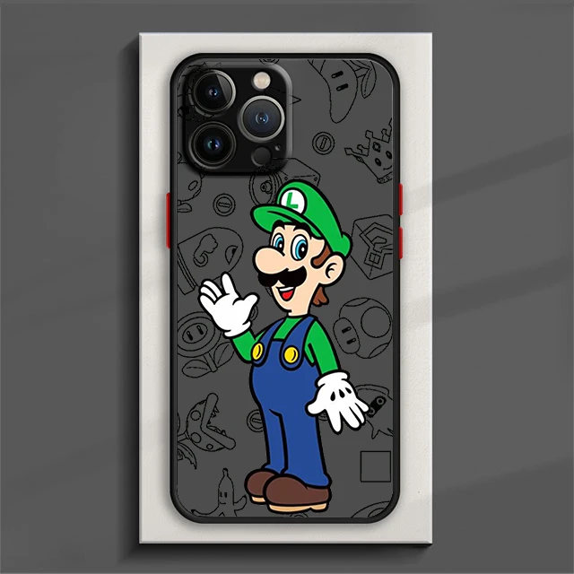 thumbnail image 1 of Super Mario Bros Art Phone Case For iPhone 15 14 13 12 11 Pro Max mini XS Max XR X 8 Plus SE Frosted Translucent Cover, 1 of 5