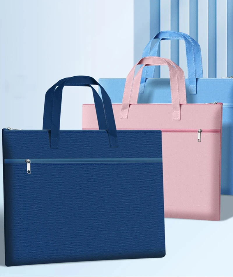 Tragbare Reißverschluss Oxford Tuch wasserdichte Kunst Aufbewahrungstasche große Kapazität wasserdichte Dokumente Studenten Business tragbare Tasche – Detail 1