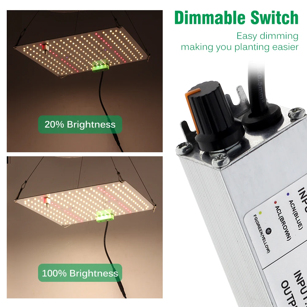 Luz LED de cultivo LM281B de 65W, lámpara similar al Sol para invernadero de flores y plantas de interior con espectro completo de 660nm, 395nm, 730nm