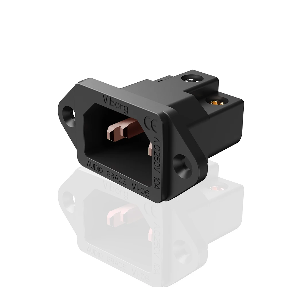 

Viborg Black Audio Grade VI06BC Pure Copper IEC Inlet Plug AC 250V 15A Power Socket