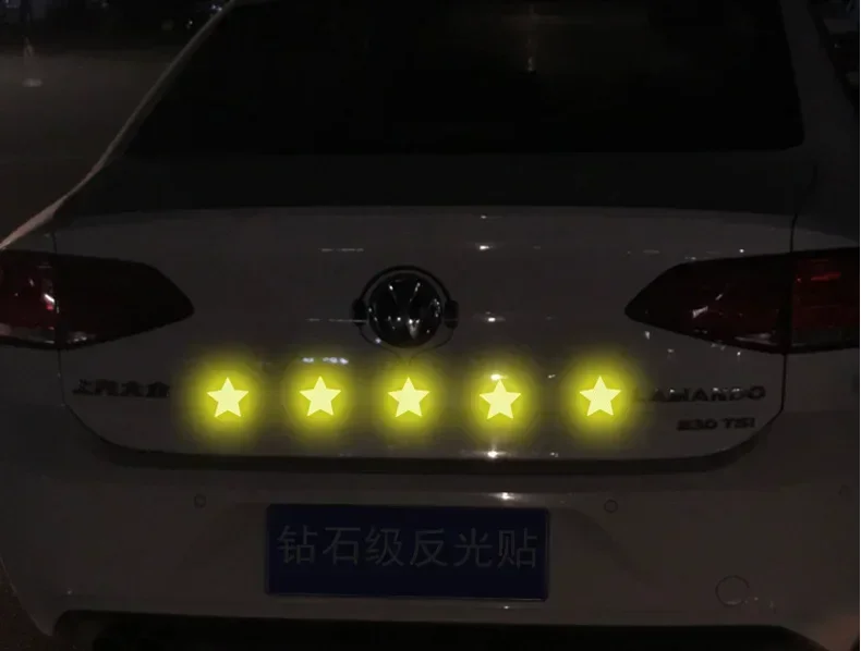 10Pc Car Bumper Reflective Safety Strip Stickers Car Star Reflective Sticker Reflective Warning Safety Tape