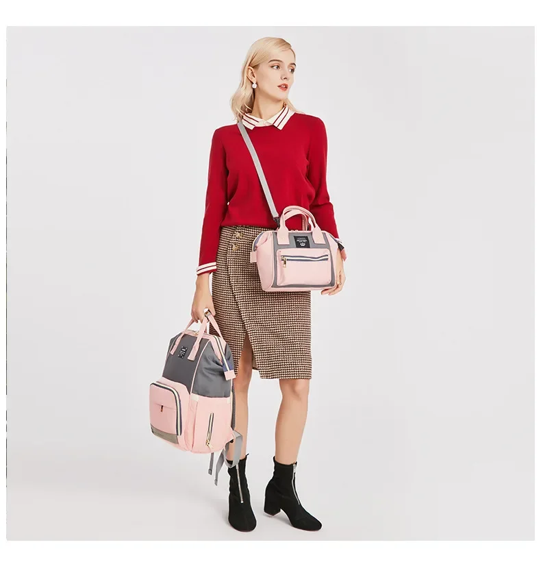 Folding Mommy Bag Lightweight Portable Folding Crib Bed Large-capacity Baby Backpack Female Mommy Outting Bag Mummy Bags Gifts