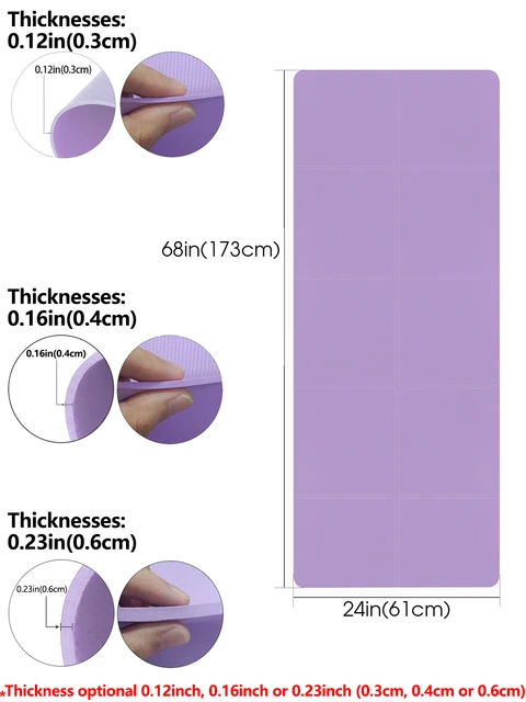 Purple Foldable Yoga Mat Eco Friendly EVA Folding Travel Fitness Exercise Mat 3/4/6mm Thicknesses for Yoga Pilates Workouts 2