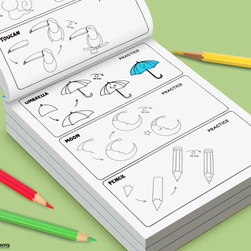 Libro didattico sull'arte per bambini - Come disegnare tutto con semplici passaggi, stimolare la creatività e le abilità di disegno - immagine 5