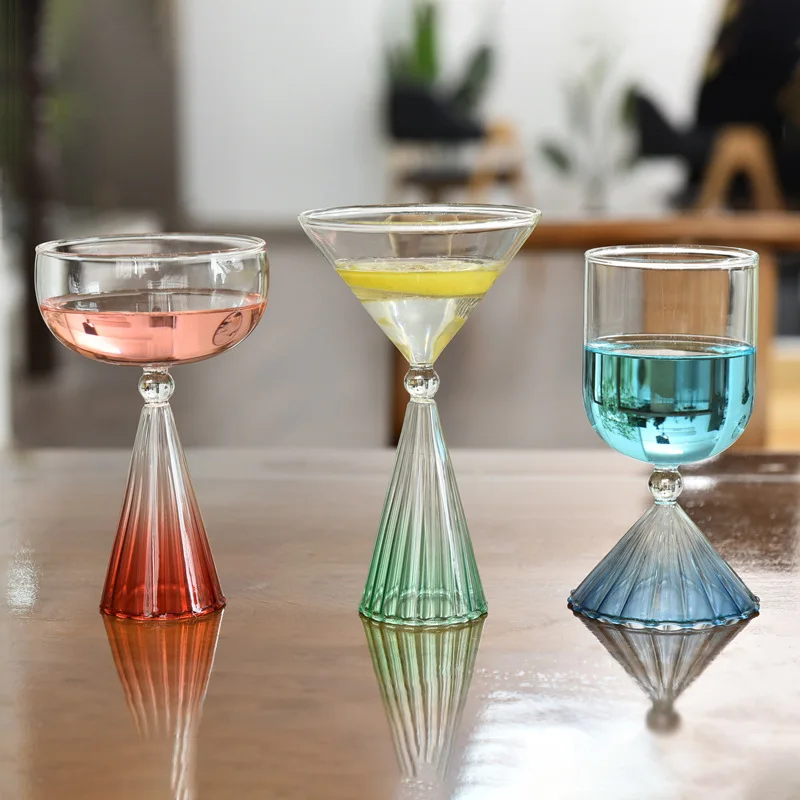 Colorful Cocktail Glass Bordeaux mug Borosilicate Glass Heat-resista Burgundy Wine cup Barware Table Decor