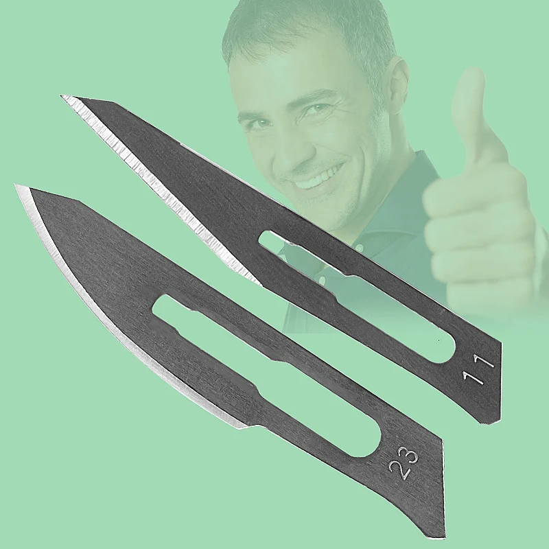 50pcs/5bags Metal Engraving Blades Knifes Wood Carving Knife DIY Fruit Food Scalpel Craft Sculpture Cutting Tool 11# 23# 5