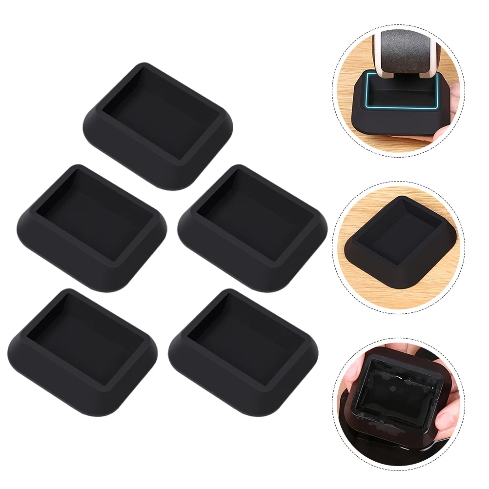 

5 Pcs Non-slip Pulley Holder Office Floor Reduce Noise Caster Pads Rubber Protector