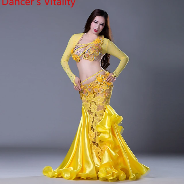 muelle río Persuasión Traje De Danza Del Vientre Para Mujer, Traje De Baile De Salón, Sujetador  De Manga Larga Y Falda De Encaje, 2 Uds., Nuevo Escenario - Danza Del  Vientre - AliExpress