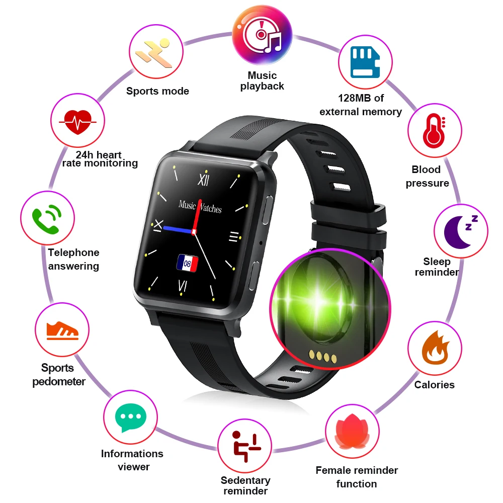 Reloj inteligente F30 para hombre y mujer smartwatch con Bluetooth control del ritmo cardiaco presion arterial sueno registro de ejercicio