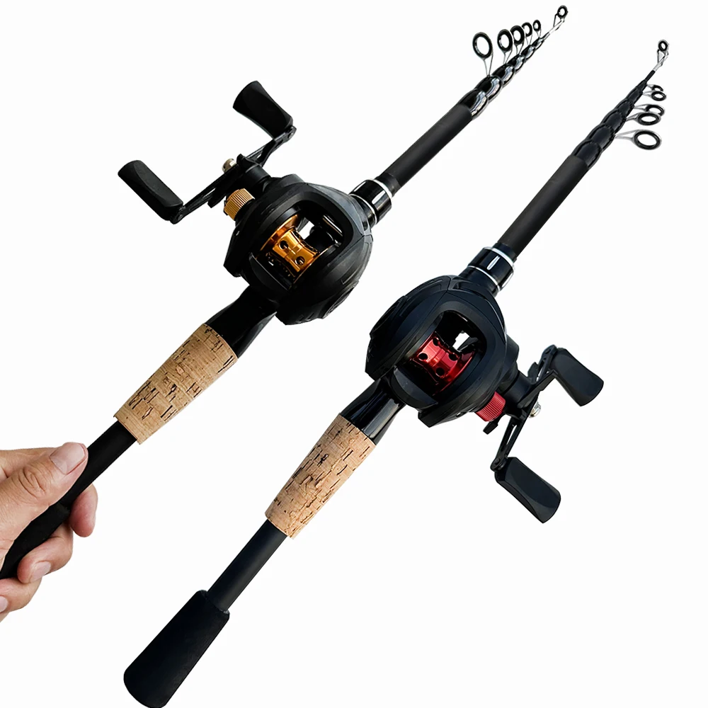 Baitcasting Fishing Rod and Reel Combo Spinning/Casting Top Quality Carbon  Fiber Pole Telescopic 19+1BB Reels Set 1.5m-2.4m - AliExpress