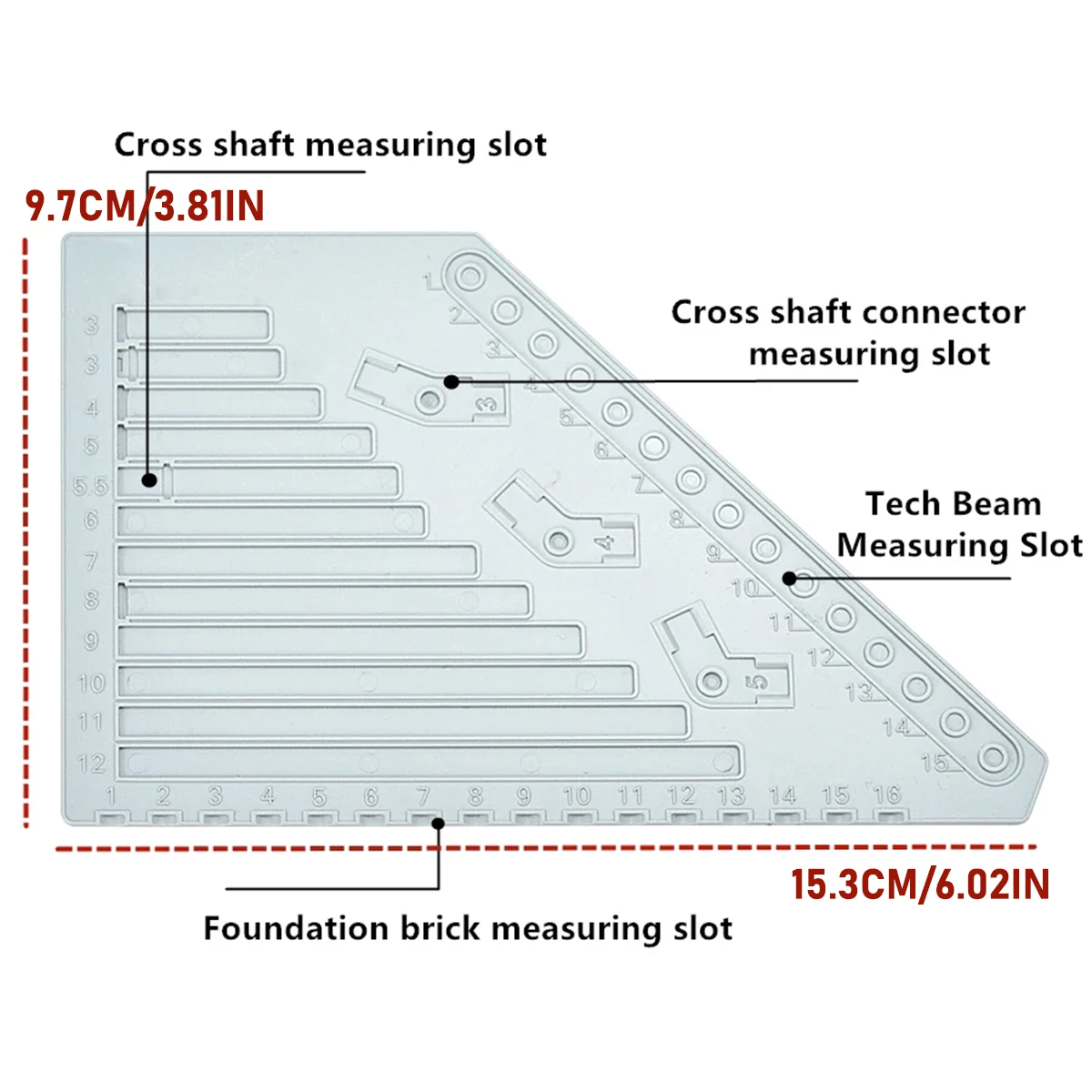 Multi-functional building block assembly aid ruler template set suitable for technology series parts measuring Model Tools Building Block Parts Model Building Parts