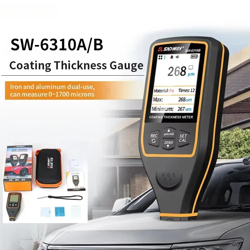 Thickness Gauge 1700um Car Paint Film Tester Test Magnetic Crash Auto Detection Tool Coating Quick Tester Paint Meter SW-6310A/B paint coating meter paint thickness gauge thickness gauge wet film thickness gauge