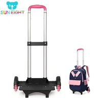 SUN EIGHT Kid Trolley Backpack Wheeled Bag School Bag For Children Wheels Expandable Rod High Function Trolly 1