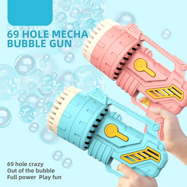 Bubble Guns LED Light Electric Automatic Magic Soap Rocket Bubbles Machine Children Outdoor Toys Wedding Party Kids Pompero Toy 6