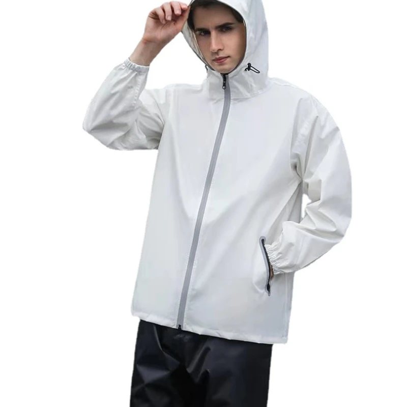 Mens white rain coat Clearance