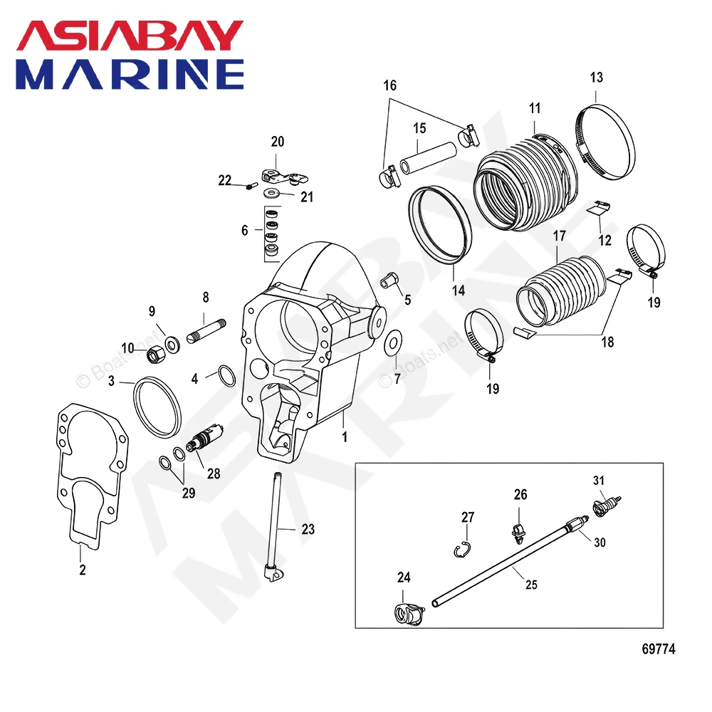 Mercruiser ƿ̺ ̺  Ʈ Ŷ Ʈ, Alpha One Gen I II M MR 27-94996Q2 27-94996A1 27-64818A3 18-2619
