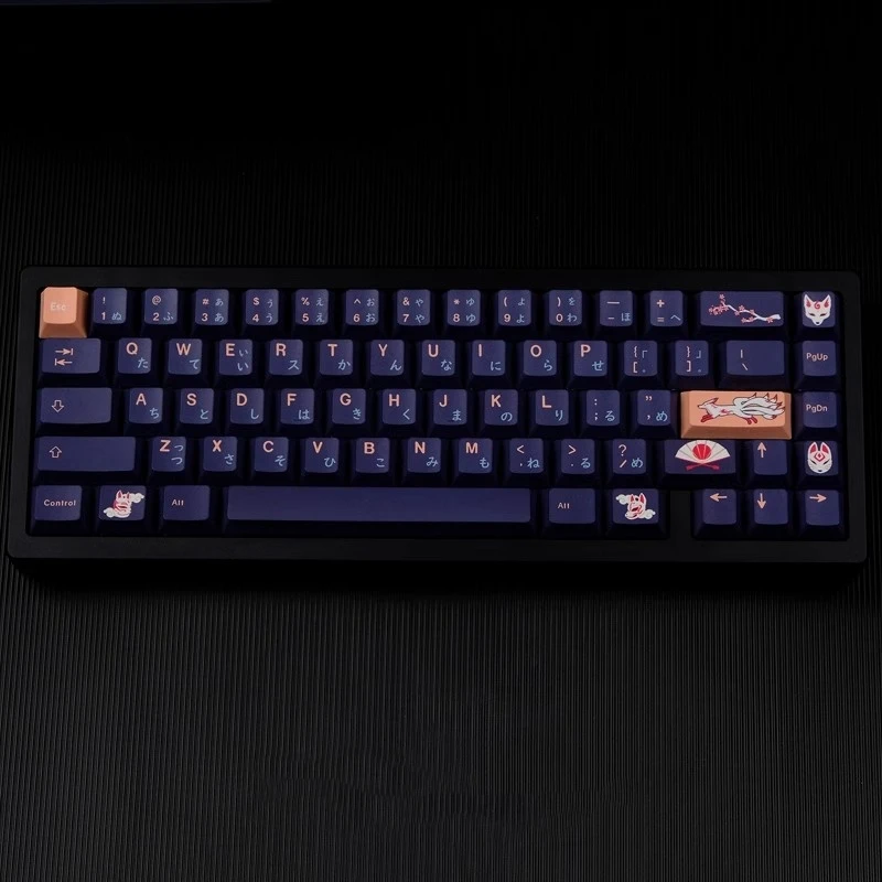 Fox Tema Dye Sublimation Key Caps Perfil Cereja Gmk Keycap Pbt Lados 61 64 68 84 87 96 980 104 108 135 Chaves Set