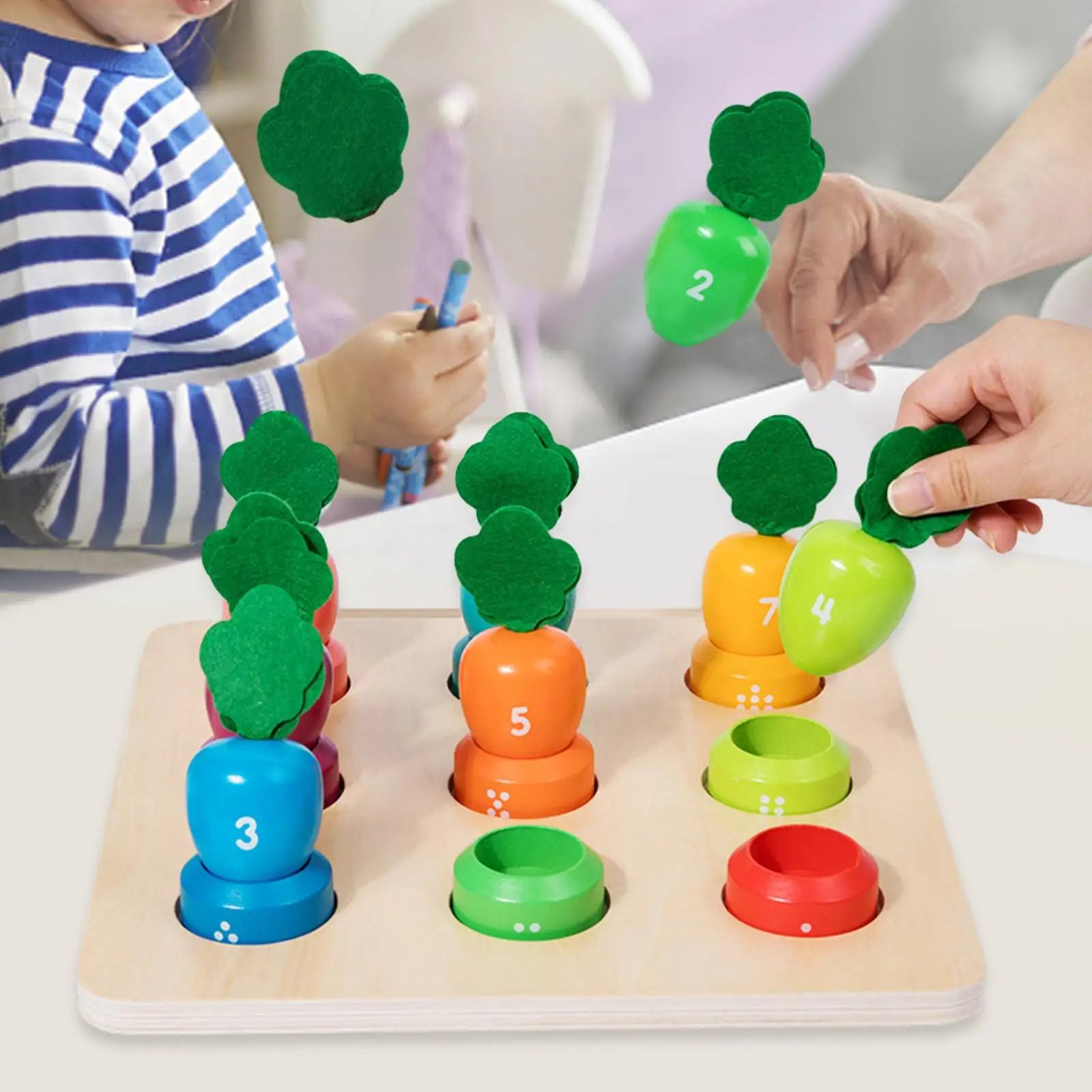 

Carrot Sorting Toy Montessori Educational Carrot Harvest Game for Education Enlightenment Role Play Activity Learning Activity