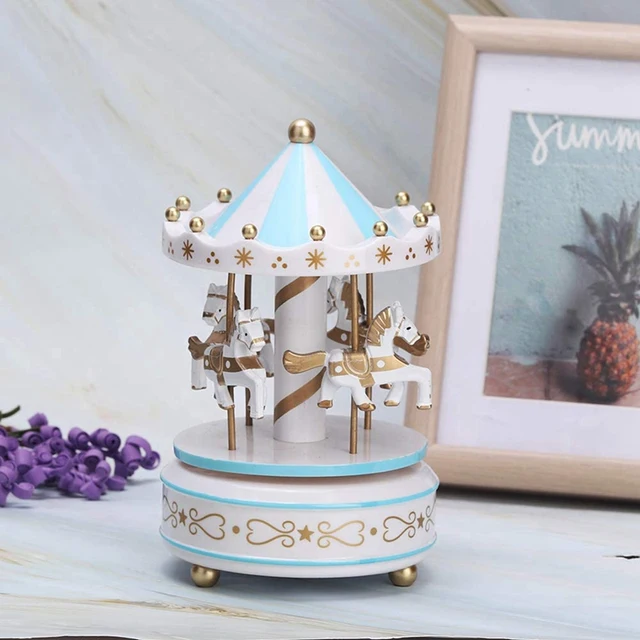 2X Music Box Merry Go Round Room Dekorációk Forgatható Wind Up Legjobb Ajándék Ajándékok Fiúknak Lányoknak B - Image 5