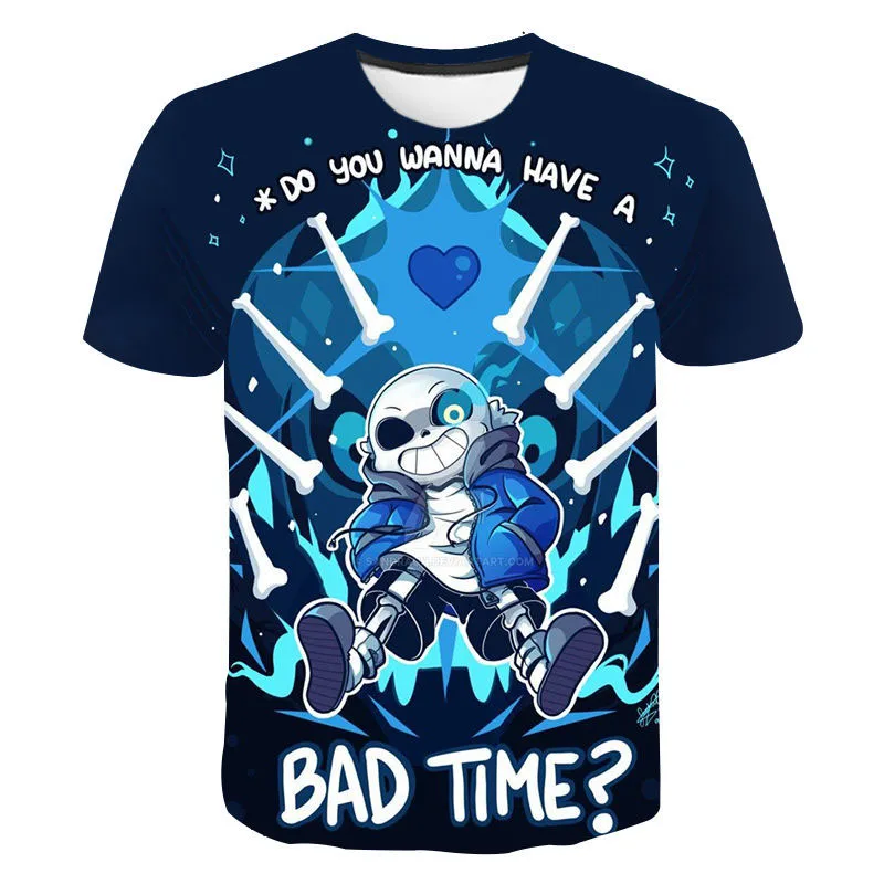 T-Shirt Undertale Sans Game 3D Print Summer Children'S Harajuku Tshirt Oversize Unisex Fashion Loose Kids Boys Clothing