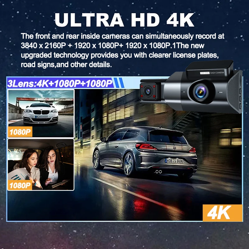   ķ,  4K   Ĺ ī޶, GPS, 3 , ڵ DVR,     , ڵ ׼