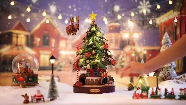 Robotime Rolife Christmas Melody Tree Music Dearmer Boxes 3D